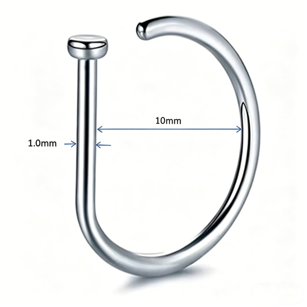 Acefun Fake Nose Ring Hoop D Shape Fake Septum Piercing Non Pierced Septum Ring Clip on Lip Rings Faux Earring Stud for Men Faux Lip Piercings Jewelry for Women Halloween Jewelry